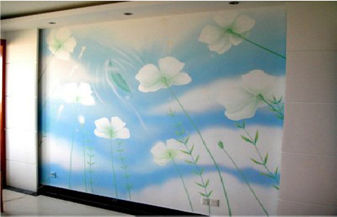 陆川画墙绘怎么画好白云的蓬松感?