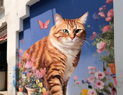 陆川自己绘制有个性的手绘墙