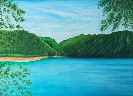 陆川在墙绘中，如何绘画绿水青山？